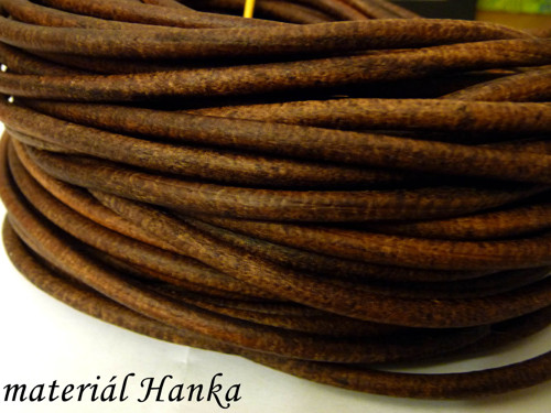 Kůže kulatá 4 mm antik hnědá — foto 1