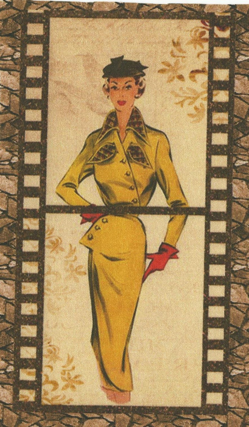 Bavlněná látka - panel 9,5 x 18 cm