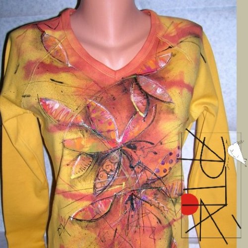 Triko dámské, "KVĚTY", XL (širší) — foto 1