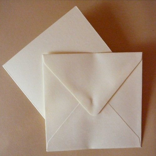 Krémové obálky a přání 13,5x13,5 cm, 5 ks