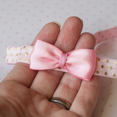 Čelenka pro newborn - růžová mašlička — foto 1