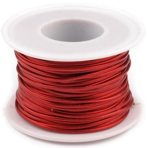 Šňůra z eko kůže, červená, 1,5 mm (1m)