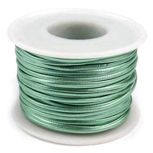 Šňůra z eko kůže, zelená pastelová, 1,5 mm (1m)