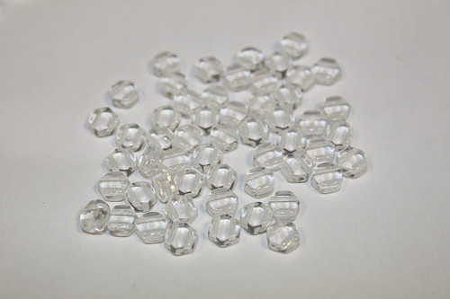 Hexagon - 6mm - čirá/krystal - 60ks - 21kč