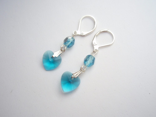 Blue , postříbřené - náušnice — foto 1