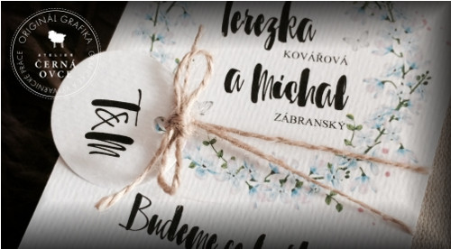 Provázek + výsek kolečka s monogramem — foto 1