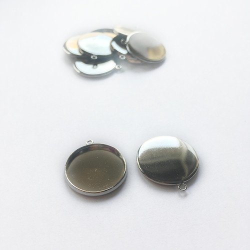 Lůžka s očkem 20mm , platina, 10 kusů