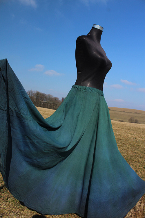 Letní maxi kolová sukně - Teal — foto 1
