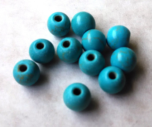 Tyrkys korálky 6 mm - 10 ks