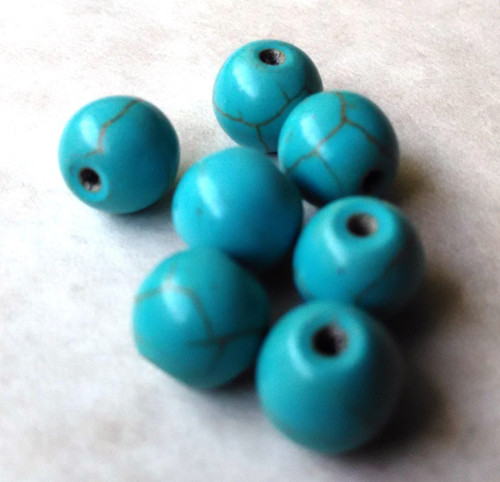 Tyrkys korálky 8 mm - 5 ks