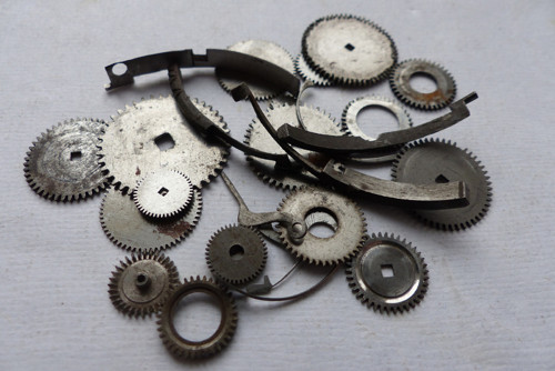 Ozubená kolečka 24..vintage materiál pro steampunk