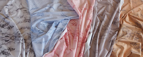Autorská látka Marble Růžový úplet