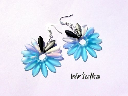 Naušnice " Flower blue spirit " — foto 1