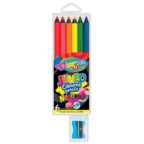 Pastelky COLORINO Neon Jumbo 6 ks + ořezávátko