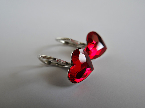 Dětské náušnice - Swarovski Heart — foto 1