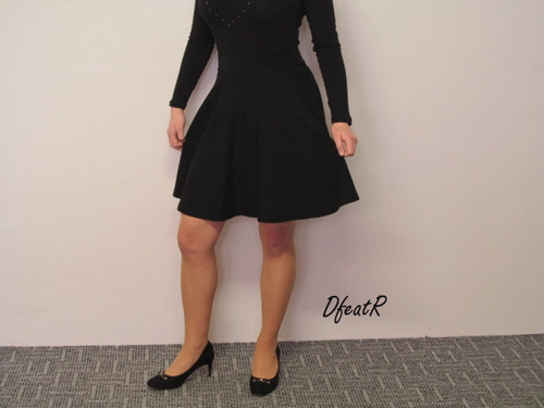 Úpletová kolová sukně *černá* — foto 1