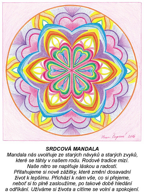 Srdcová mandala-kartičky 10x13