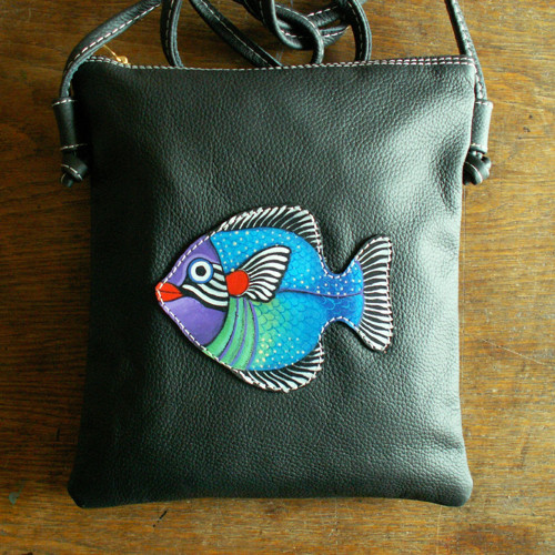 Blue Fish - kožená crossbody taška — foto 1