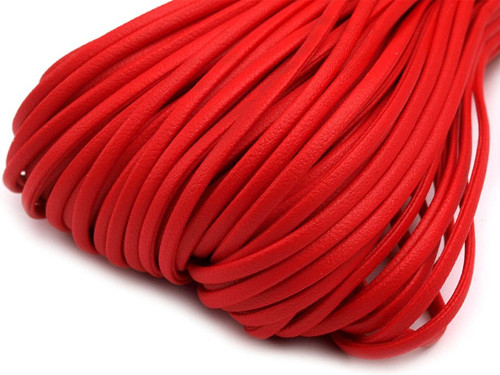 Plochá šňůrka 2,5mm červená, 1m