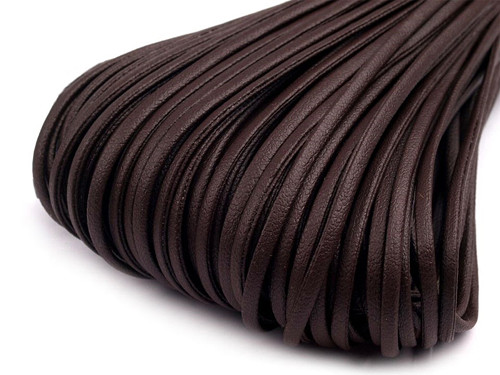 Plochá šňůrka 2,5mm hnědá, 1m