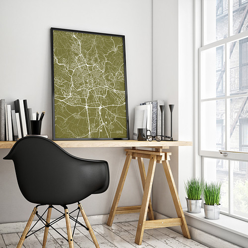 BRNO, 50x70cm, minimalistické, zlaté