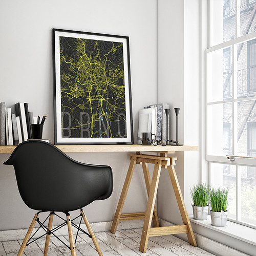 BRNO, 50x70cm, elegantní, černé
