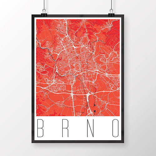 BRNO, 50x70cm, moderní, červené — foto 1