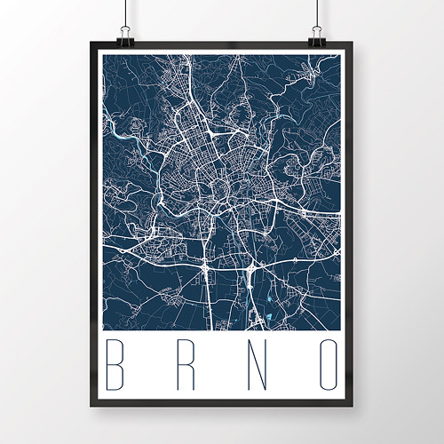 BRNO, 50x70cm, moderní, tmavě modré