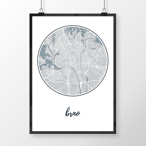 BRNO, 50x70cm, kulaté, světle modré — foto 1