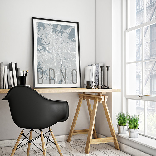 BRNO, 50x70cm, elegantní, světle modré — foto 1