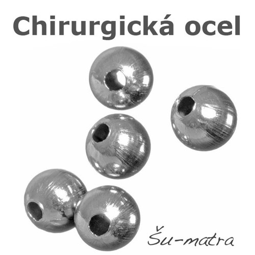 Korálek z chirurgické oceli, 6 mm (10 ks)