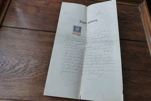 Kupní smlouva...starožitný dokument z roku 1887