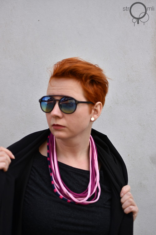 Náhrdelník lila-růžový — foto 1