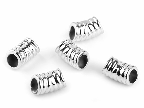 Kolinko s velkým průvlekem stříbrné 20mm, 2ks