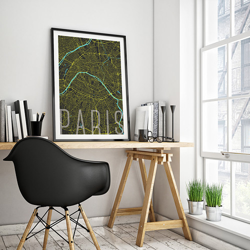 PAŘÍŽ, 50x70cm, elegantní, černá — foto 1