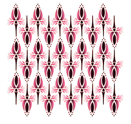 Tulipánky orient Čtvercová šablonka č.37