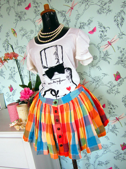 Sukýnka káro colourful — foto 1