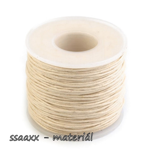 Bavlněná voskovaná šňůrka ~ Ø 1 mm ~ 5 m ~ ecru
