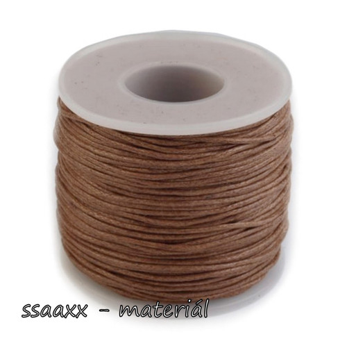 Bavlněná voskovaná šňůrka ~ Ø 1 mm ~ 5 m ~ hnědá