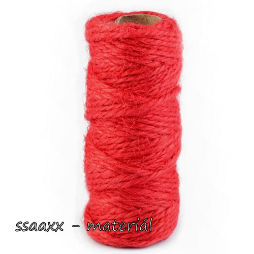 Sisalový provázek ~ Ø 2 mm ~ 10 m ~ červený