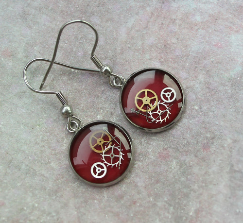 Earings /burgundy/ — foto 1