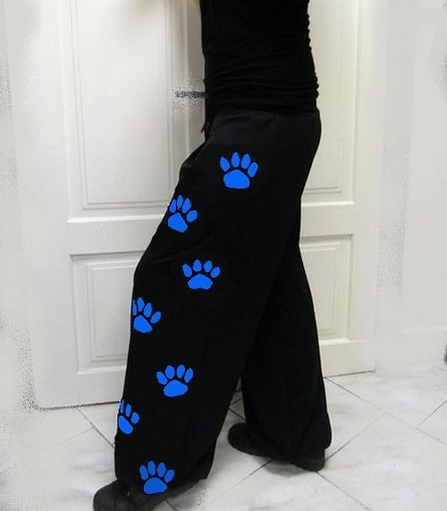 Taneční tepláky,tyrkys. tlapky , vel.2XL -3XL