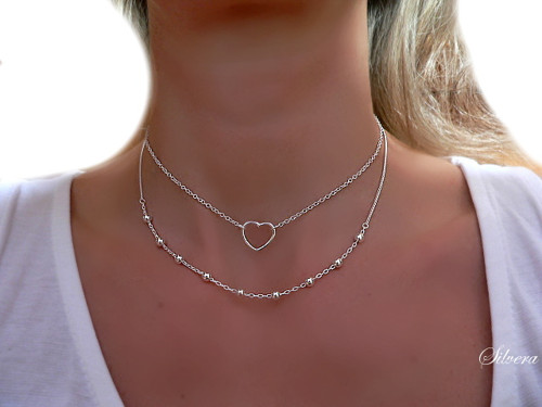 Stříbrný 925 Náhrdelník ..HEART.chocker — foto 1