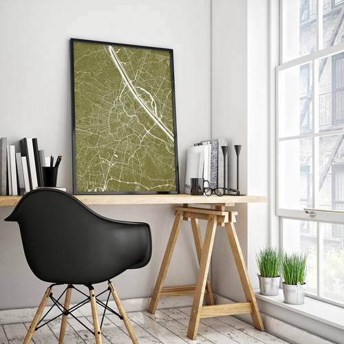 VÍDEŇ, 50x70cm, minimalistická, zlatá