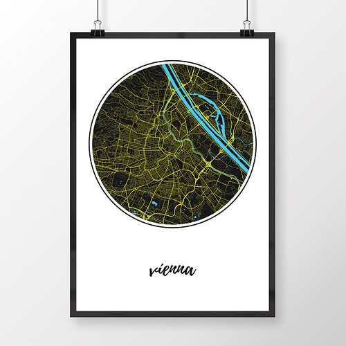 VÍDEŇ, 50x70cm, kulatá, černá — foto 1