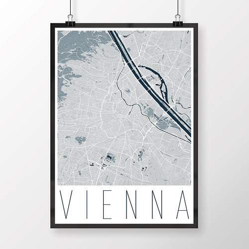 VÍDEŇ, 50x70cm, moderní, světle modrá