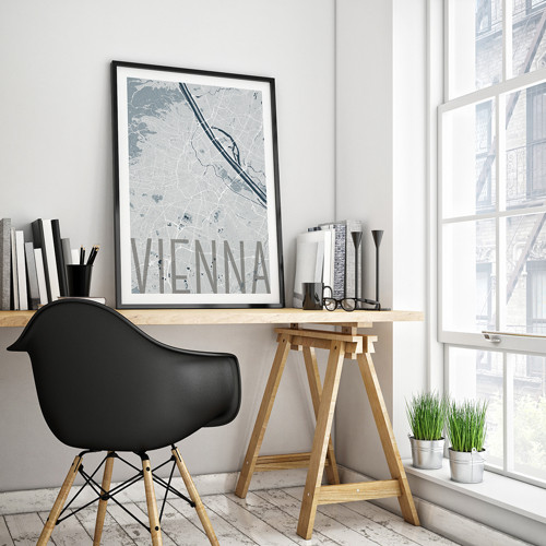 VÍDEŇ, 50x70cm, elegantní, světle modrá — foto 1