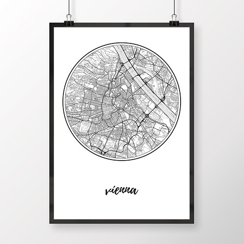 VÍDEŇ, 50x70cm, kulatá, bílá — foto 1