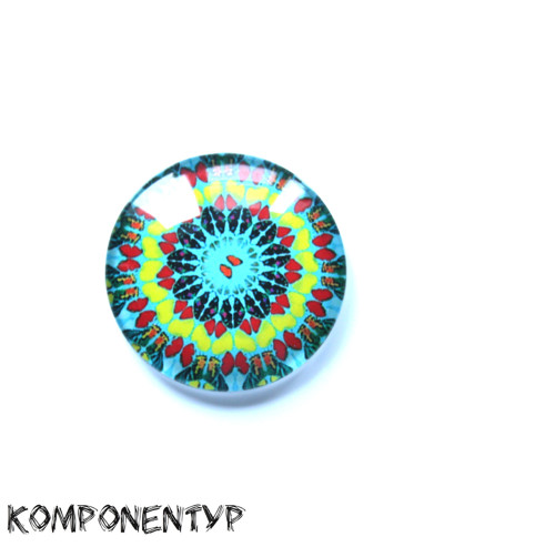 Skleněný kabošon Mandala, 30 mm