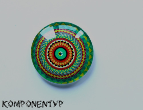 Skleněný kabošon Mandala, 30 mm — foto 1